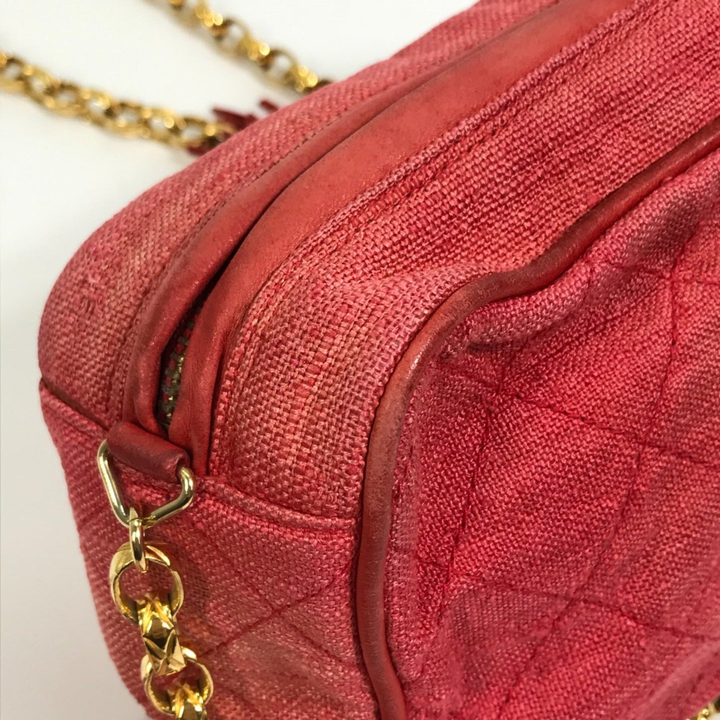 Chanel Red Cloth Shoulder Bag ()