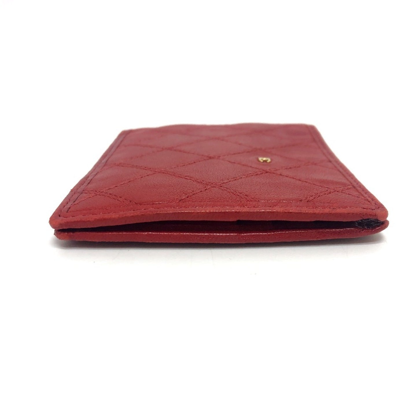 Chanel Red Color Leather Wallet (Bi-Fold) ()