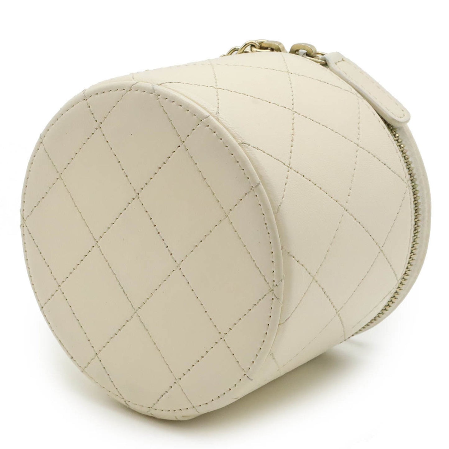 Chanel Black Ivory Leather Vanity Bag ()