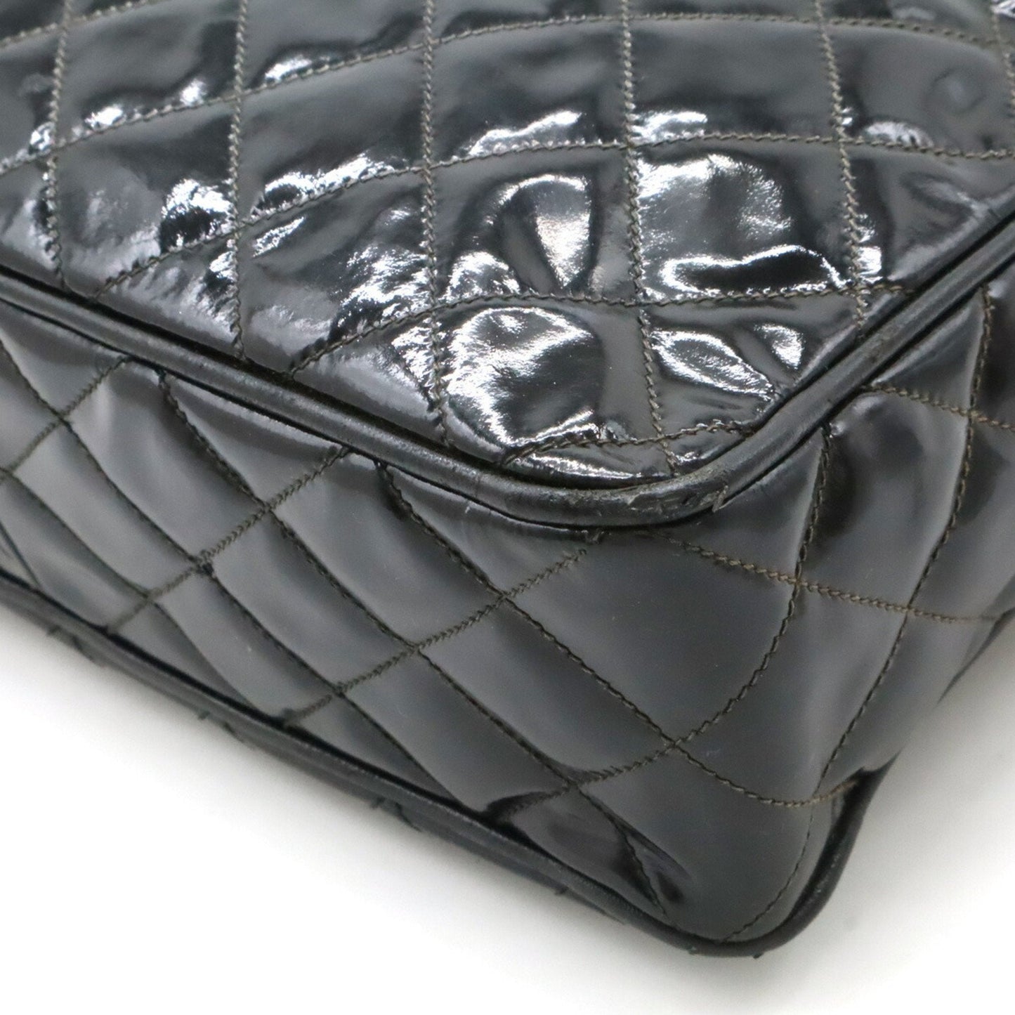 Chanel Black Patent Leather Shoulder Bag ()