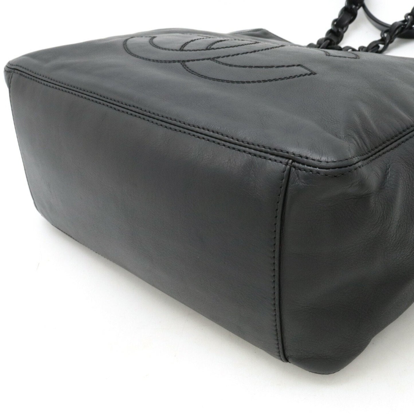 Chanel Black Plastic Leather Tote Bag ()