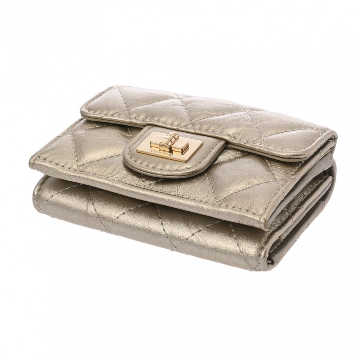 Chanel Silver Leather Wallet (Tri-Fold) ()