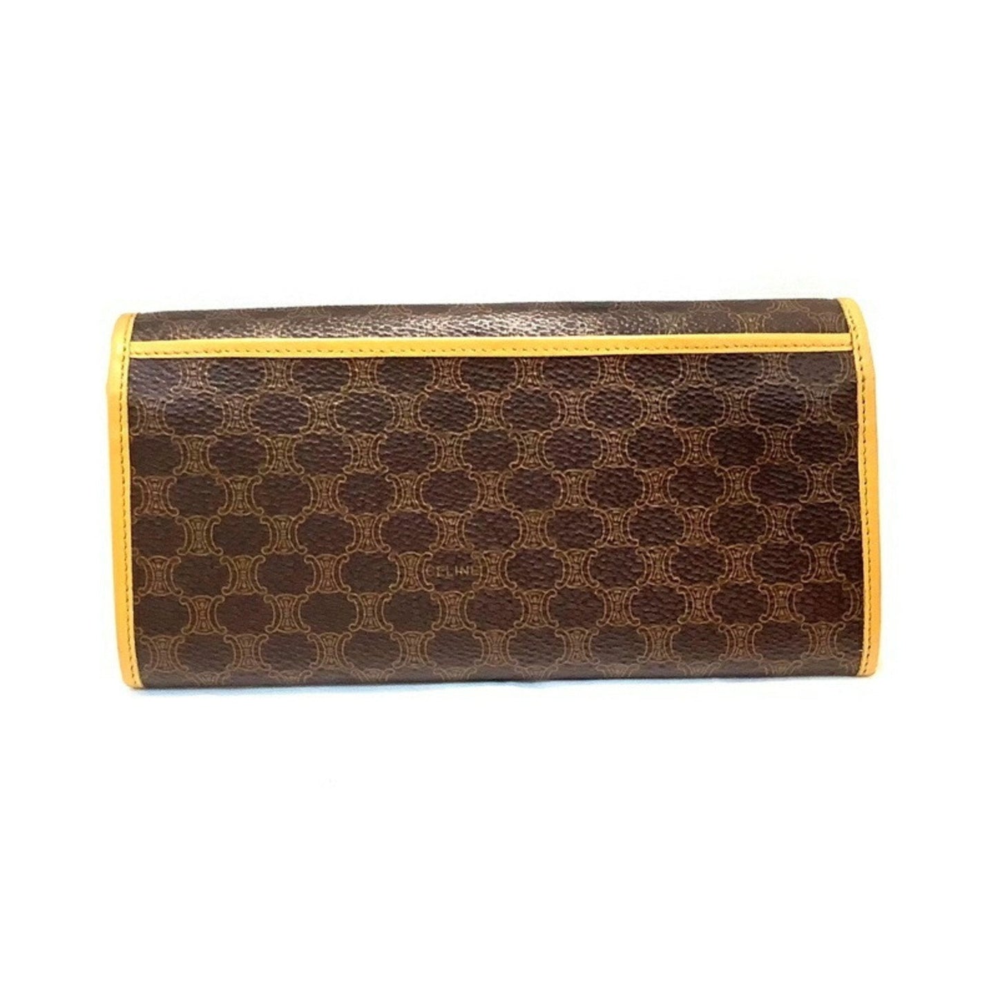 Celine Macadam PVC Long Wallet, Dark Brown, M14, Old KB-9840