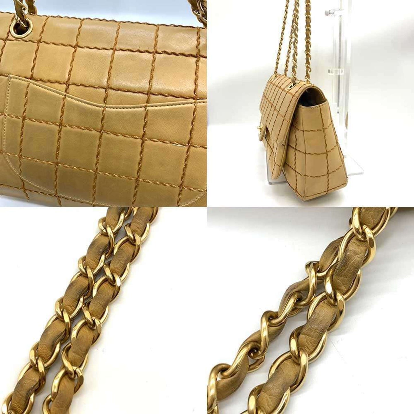 Chanel Beige Leather Shoulder Bag ()