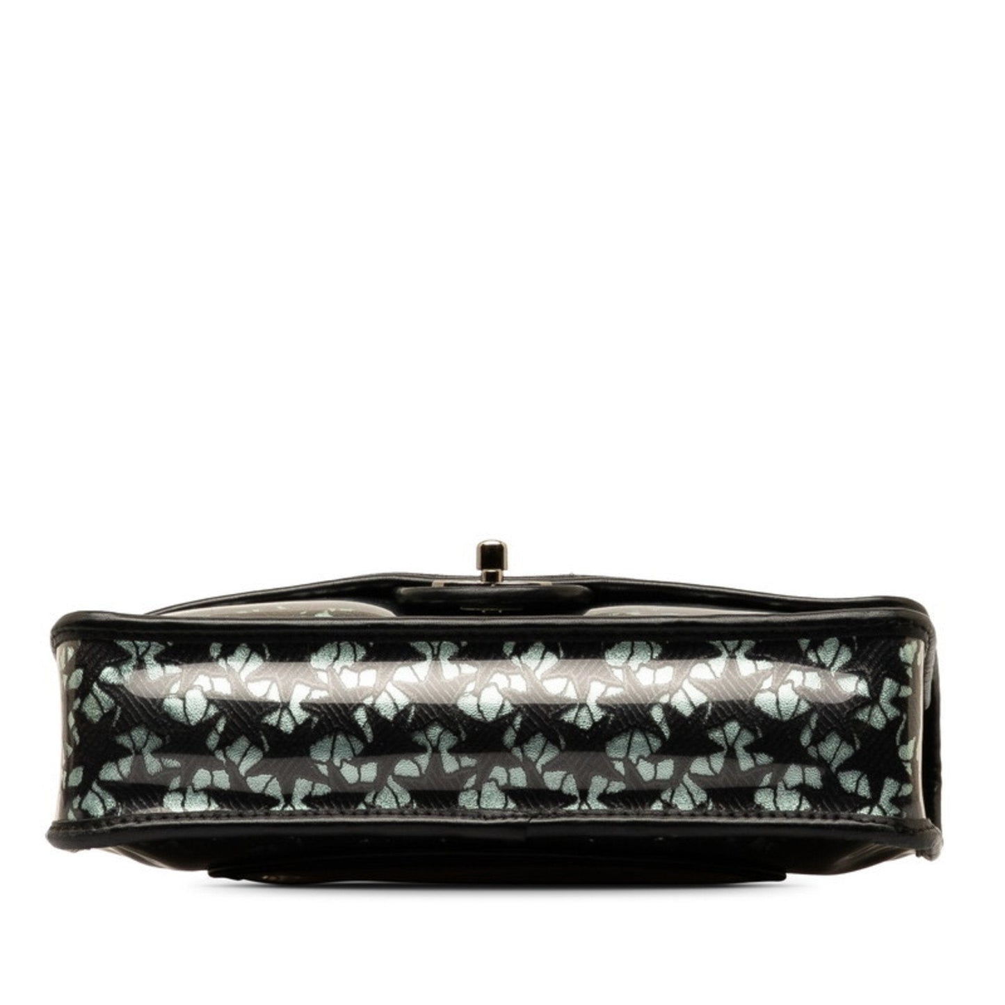 Chanel Black Metallic Blue Vinyl Shoulder Bag ()