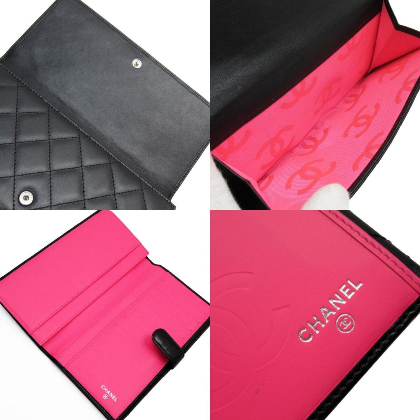 Chanel Black Leather Long Wallet (Bi-Fold) ()