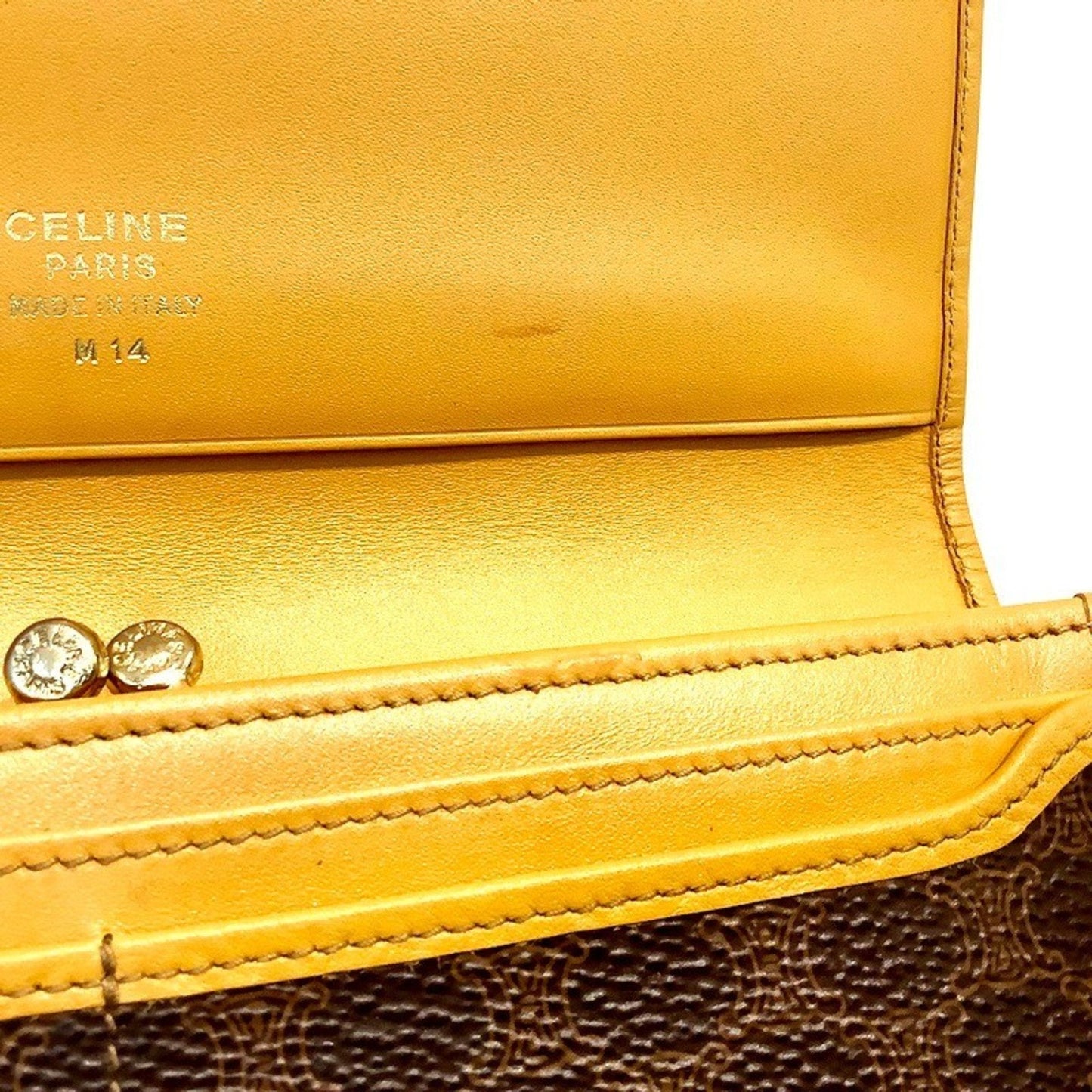 Celine Macadam PVC Long Wallet, Dark Brown, M14, Old KB-9840