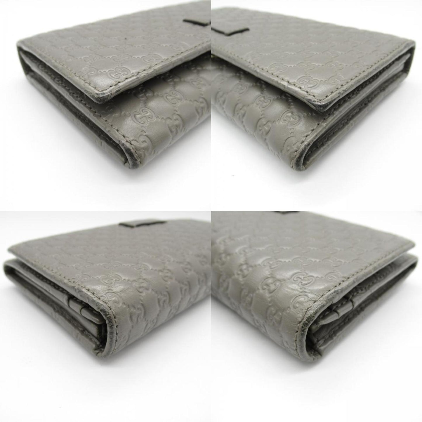 Gucci Gray Leather Long Wallet (Bi-Fold) ()