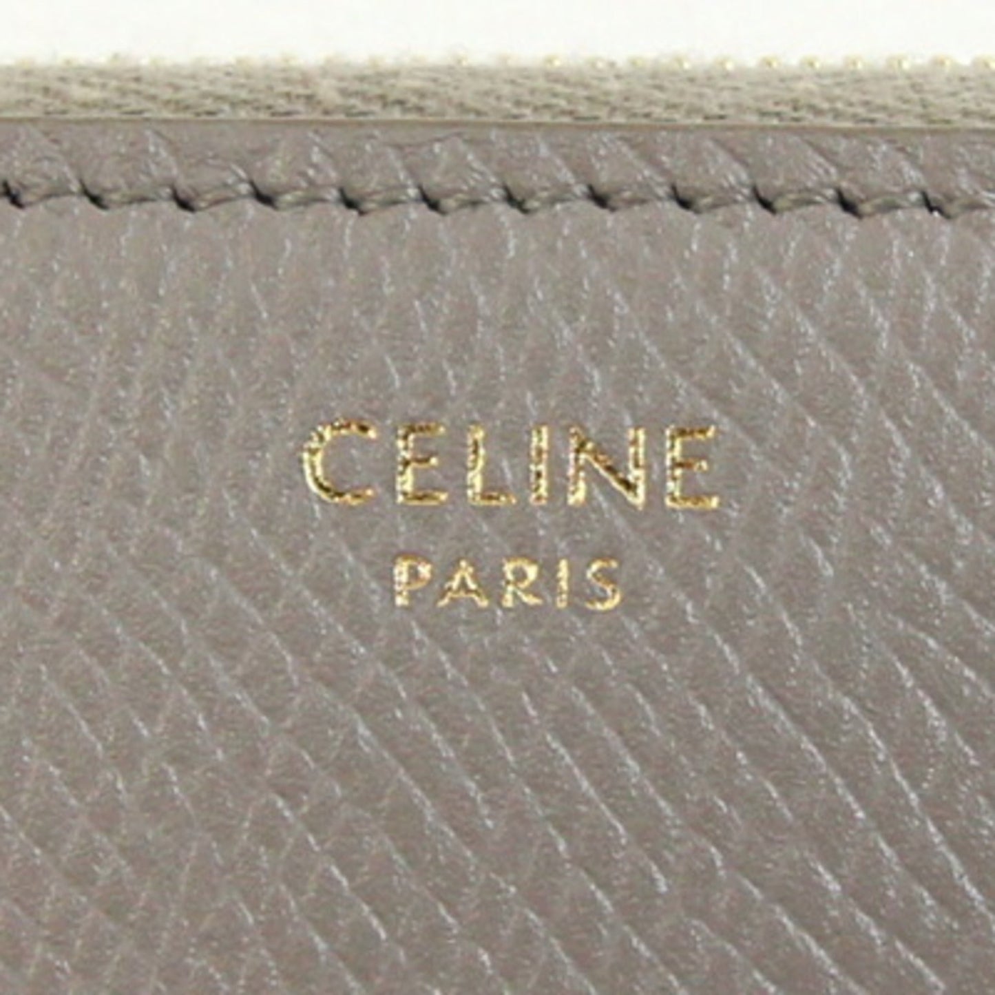 Celine Large Zip Wallet 10B553BEL.10BL Greige Leather Round Zipper Women's CELINE