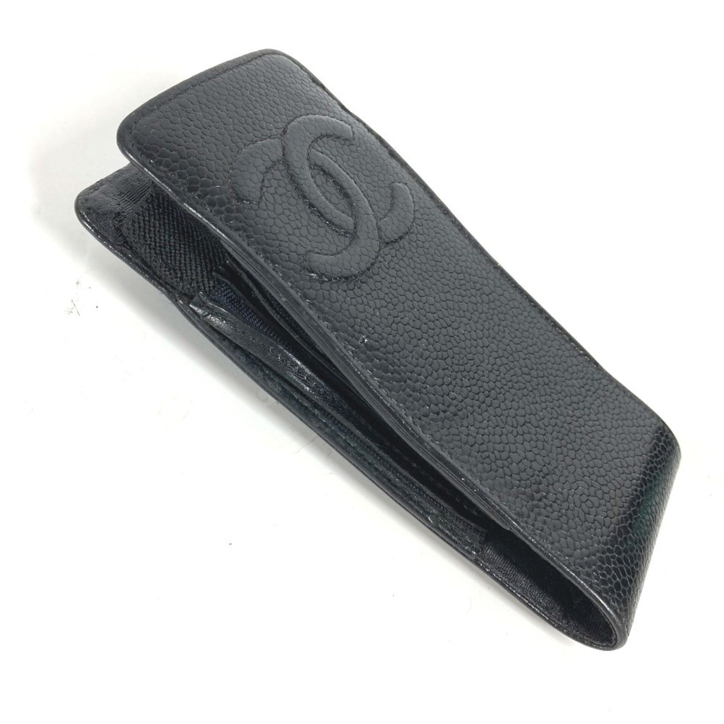 Chanel Caviar Skin Black Caviar Leather Pouch ()