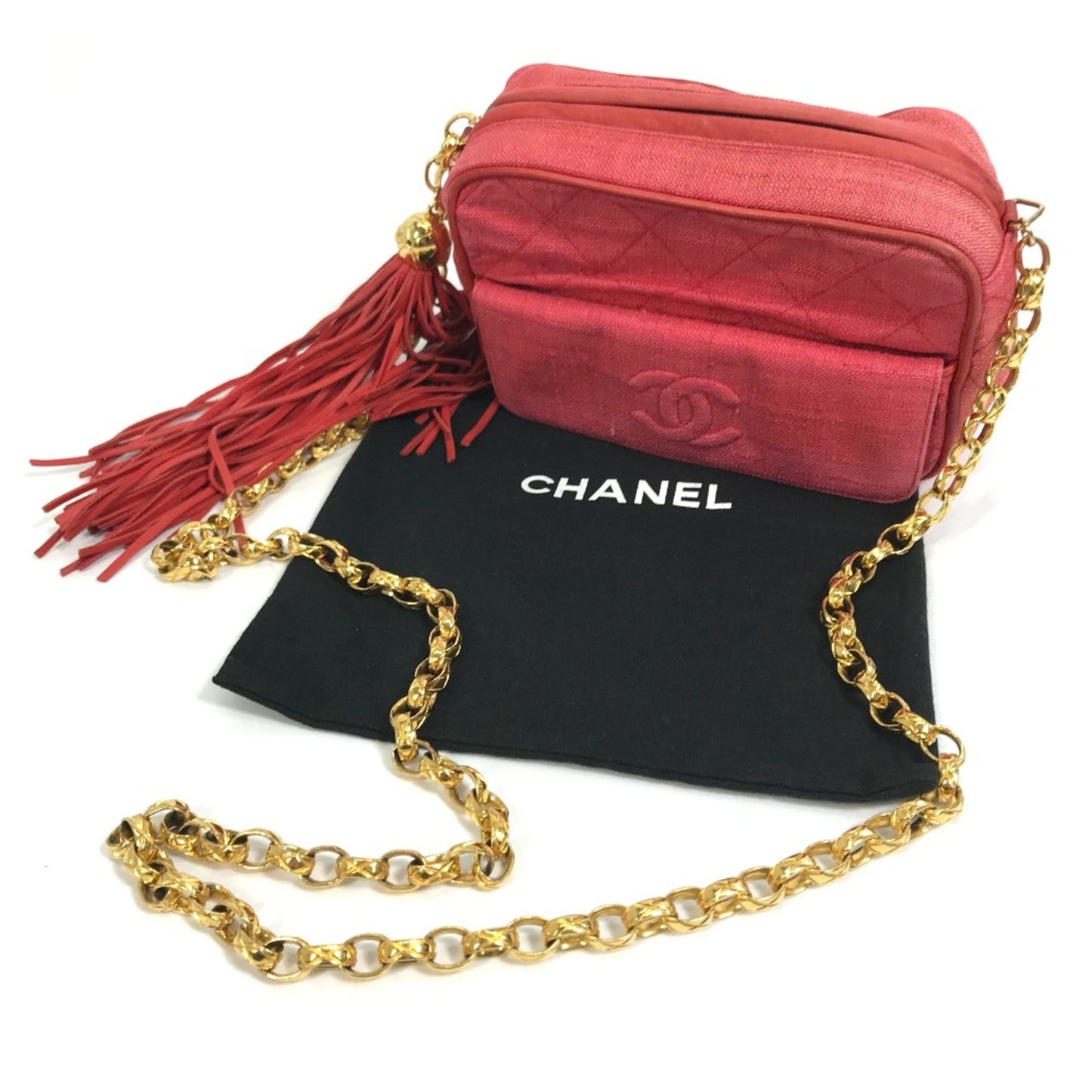 Chanel Red Cloth Shoulder Bag ()