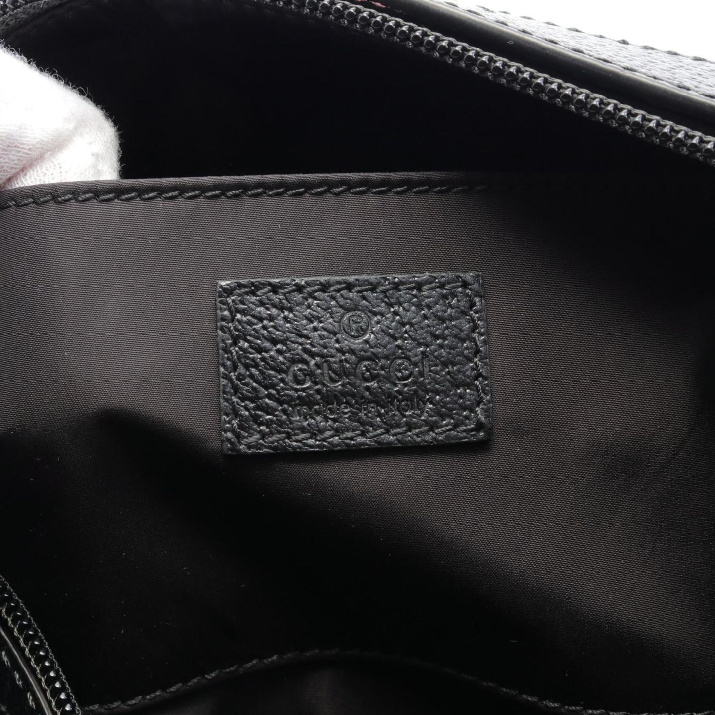 Gucci Black Pvc Coated Canvas Leather Handbag ()