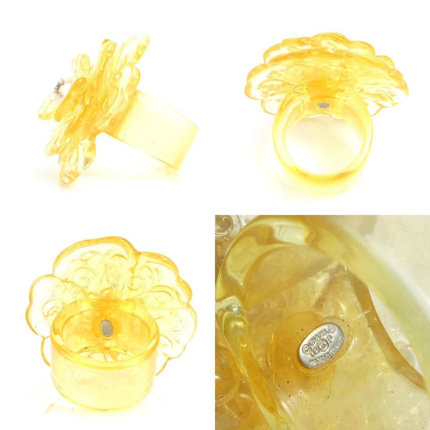 Chanel Artificial Pearl Resin Band Ring ()