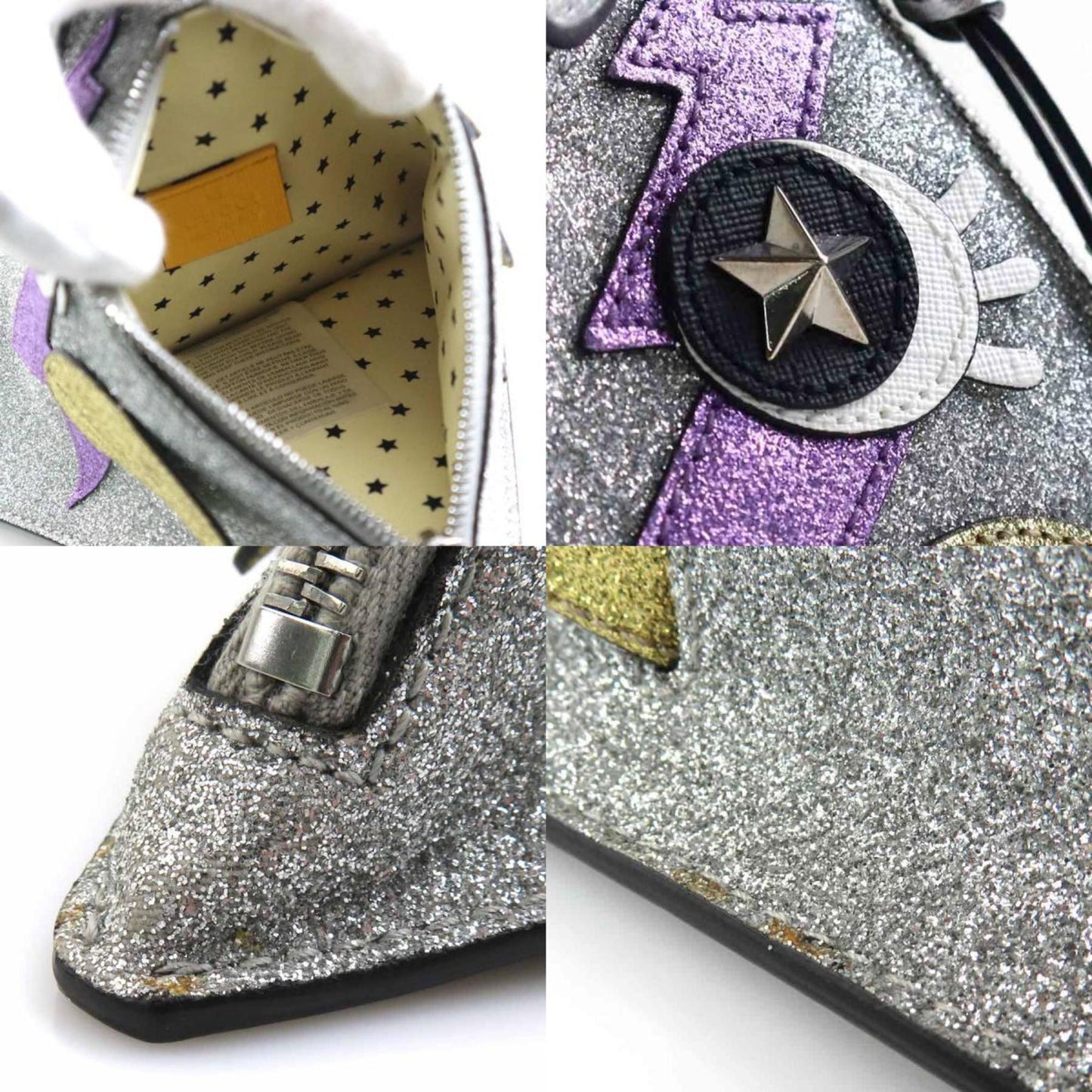 Gucci Multi-Color Silver Leather Handbag ()