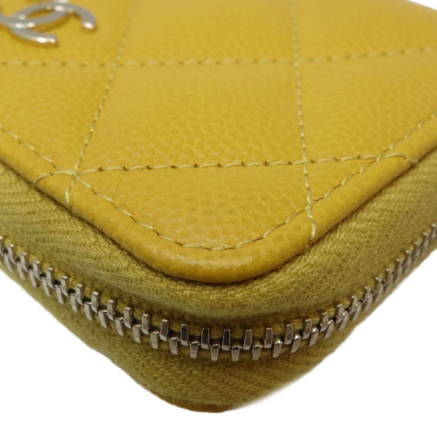 Chanel Yellow Grained Calfskin Coin Purse/Coin Case ()
