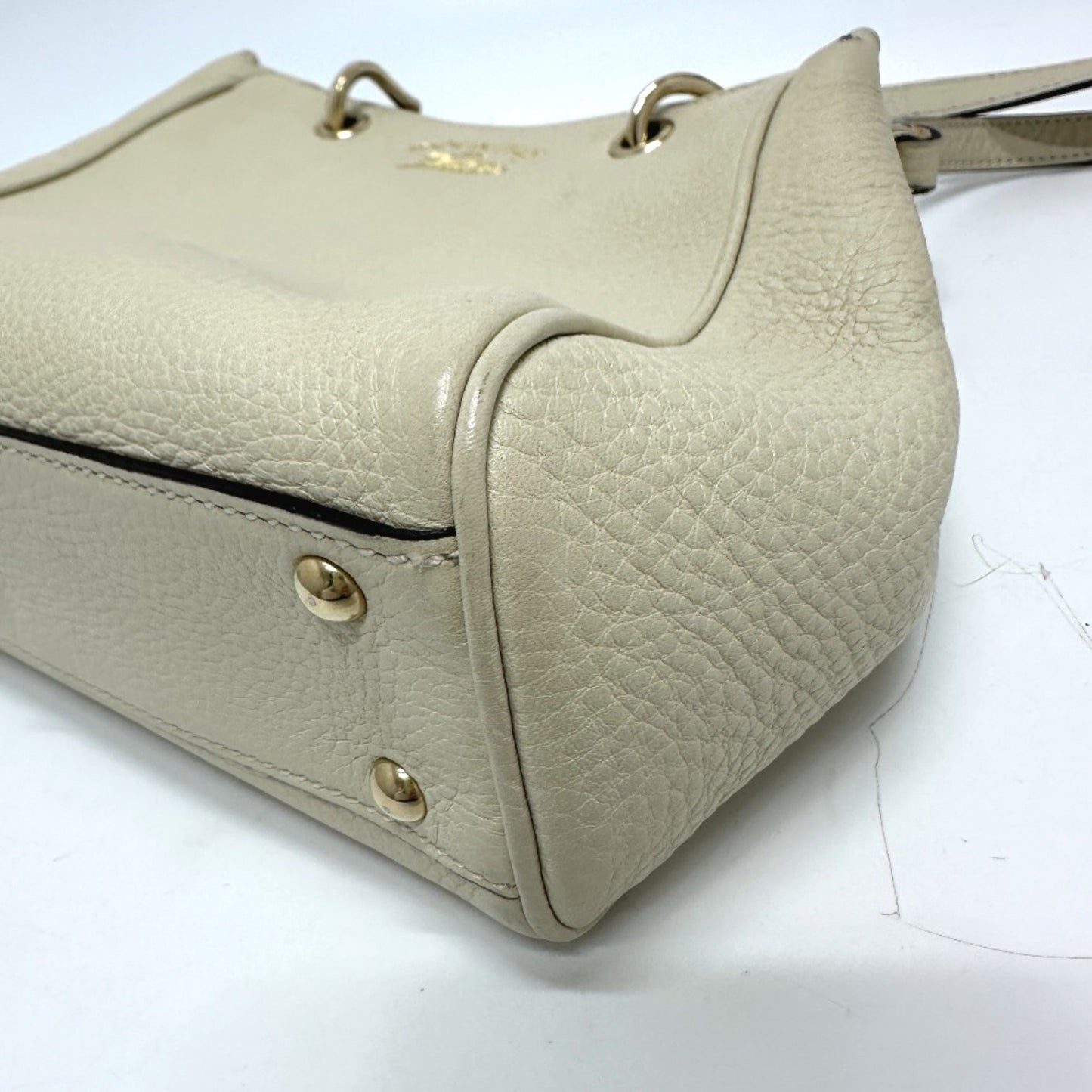 Gucci White Leather Handbag Shoulder Bag ()