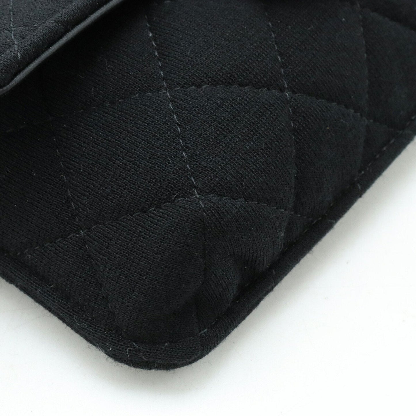 Chanel Black Gray Cotton Nylon Shoulder Bag ()