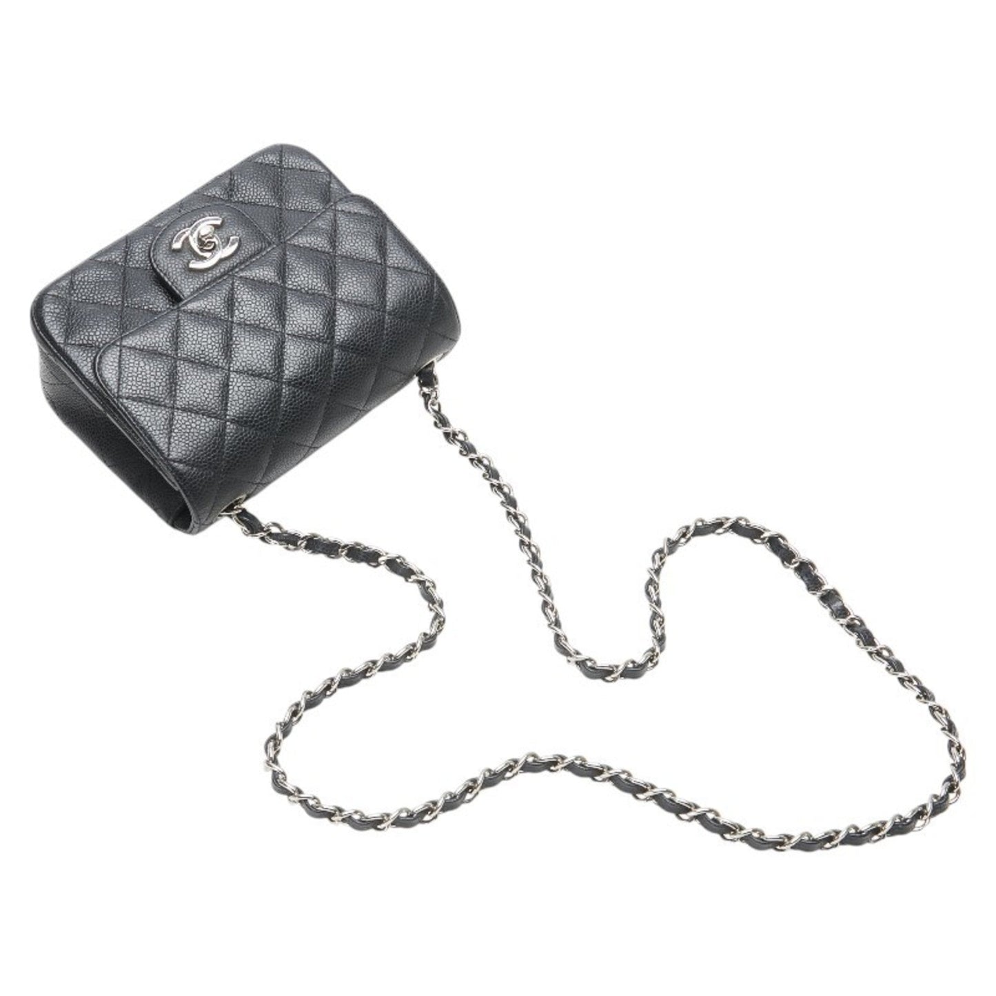 Chanel Black Grained Calfskin Shoulder Bag ()