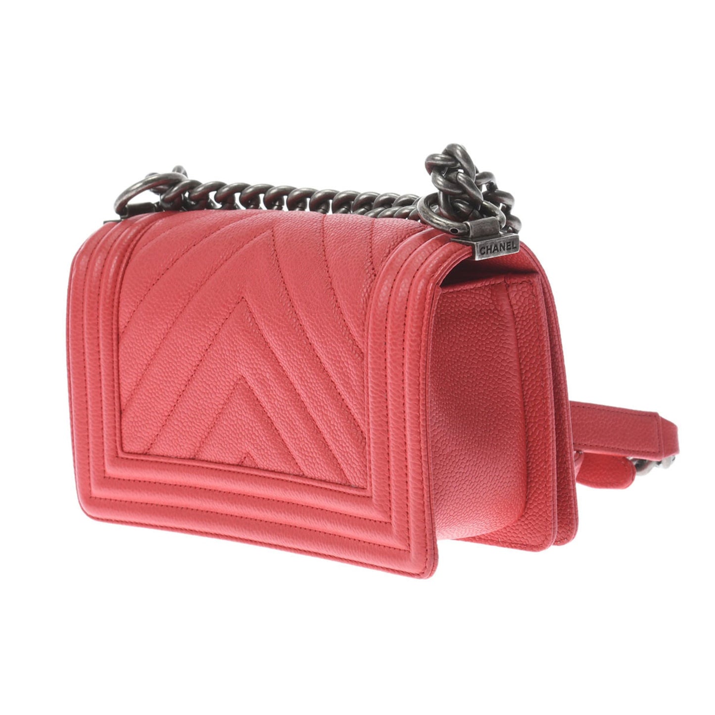Chanel Red Color Caviar Leather Shoulder Bag ()