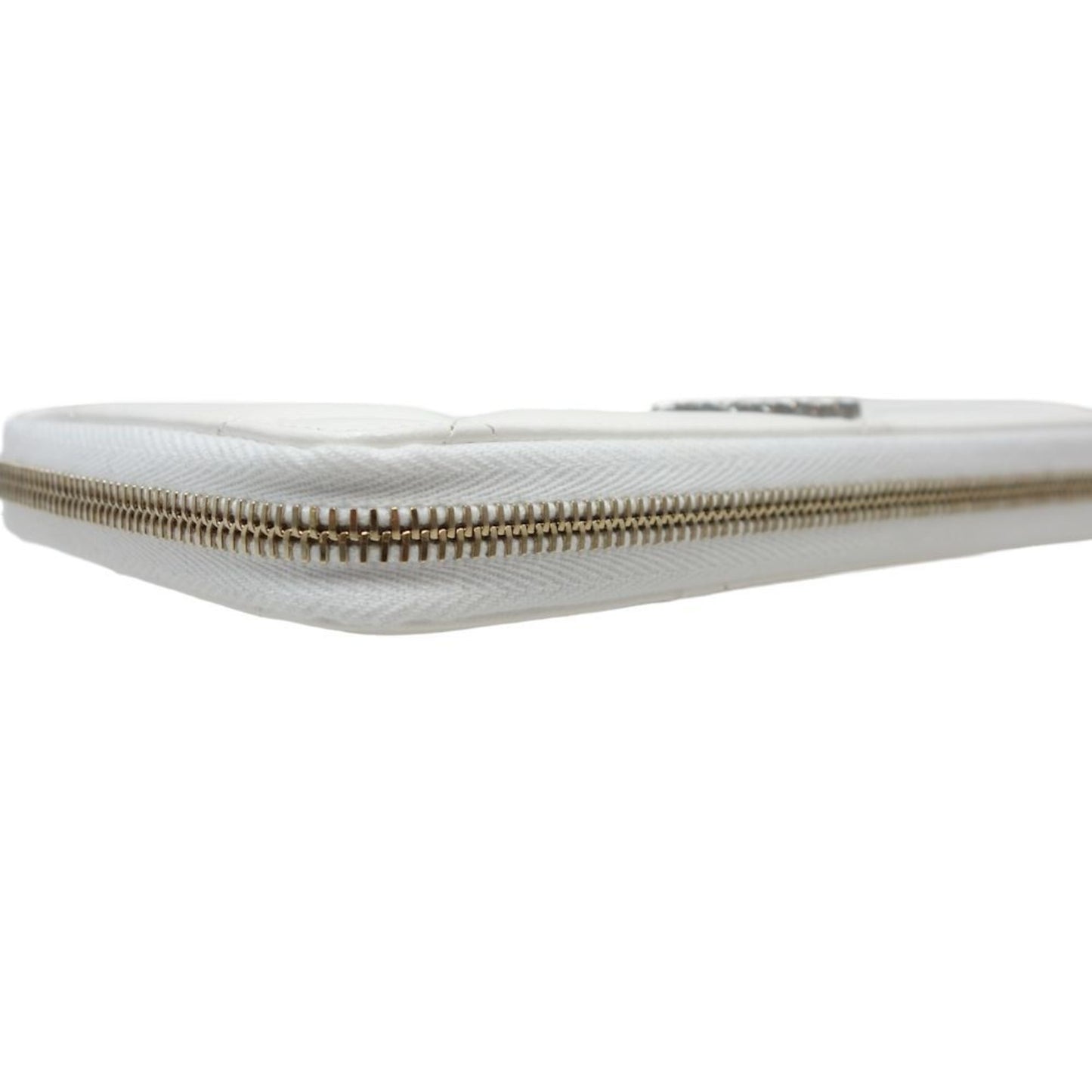 Chanel White Leather Wallet (Bi-Fold) ()