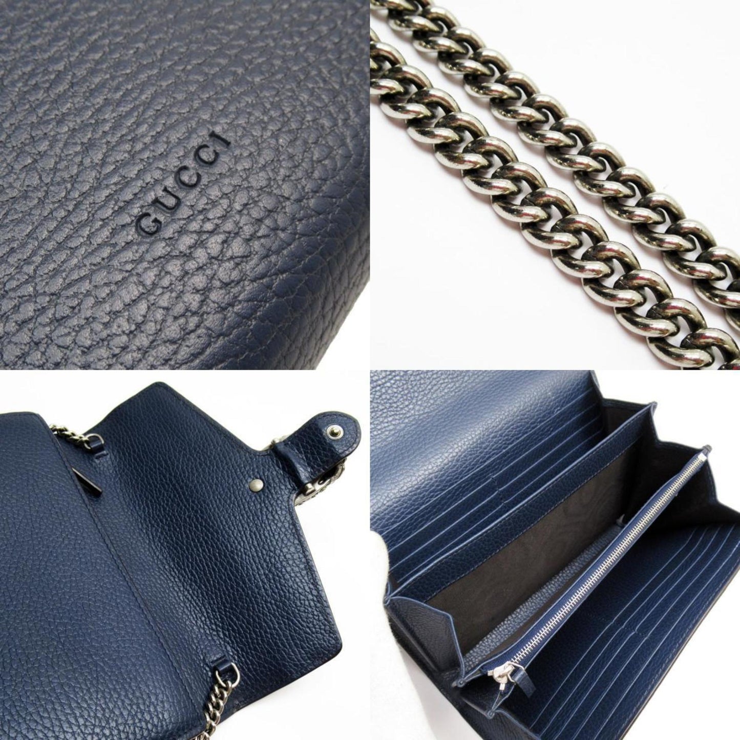 Gucci Navy Leather Coin Purse/Coin Case ()