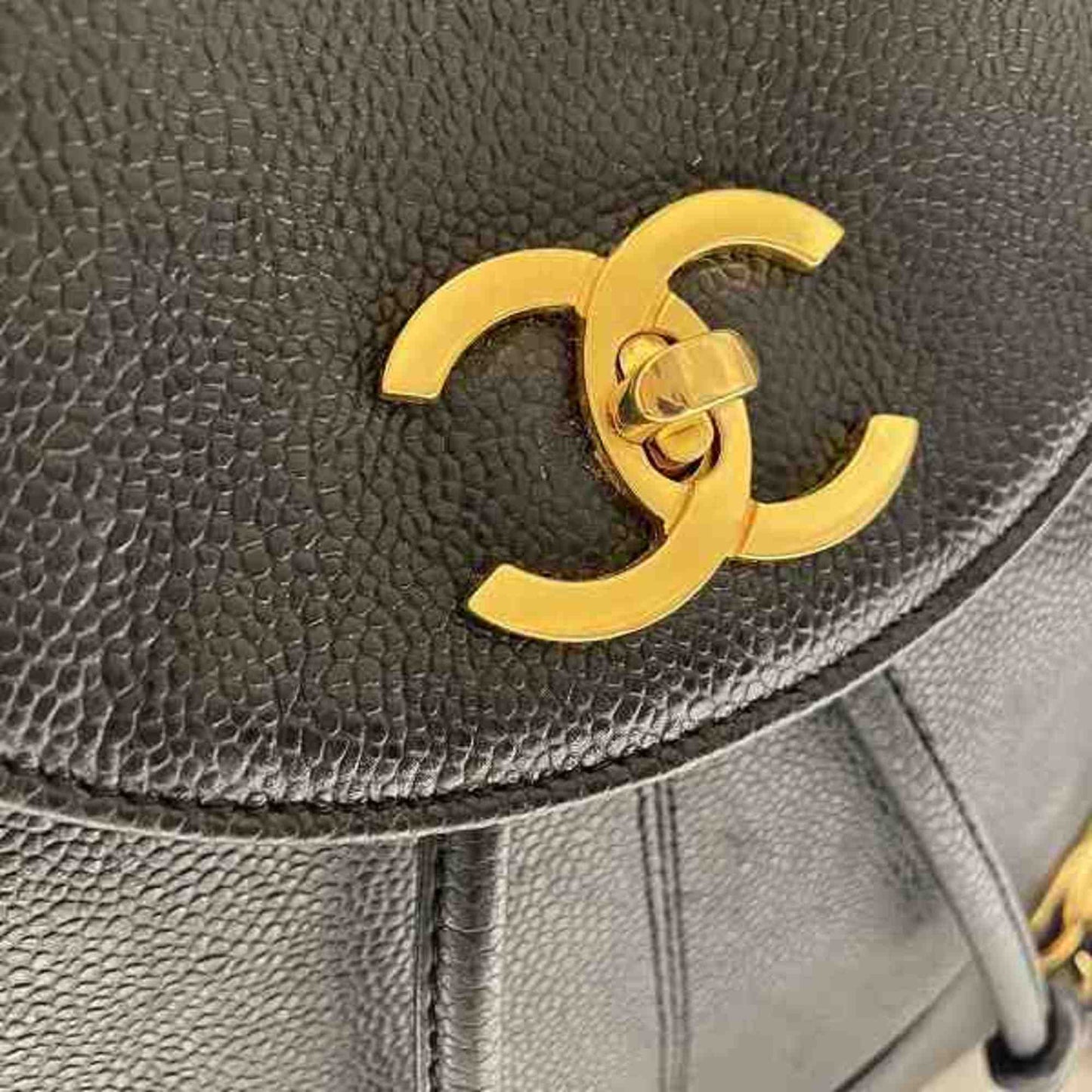 Chanel Black Grained Calfskin Backpack ()