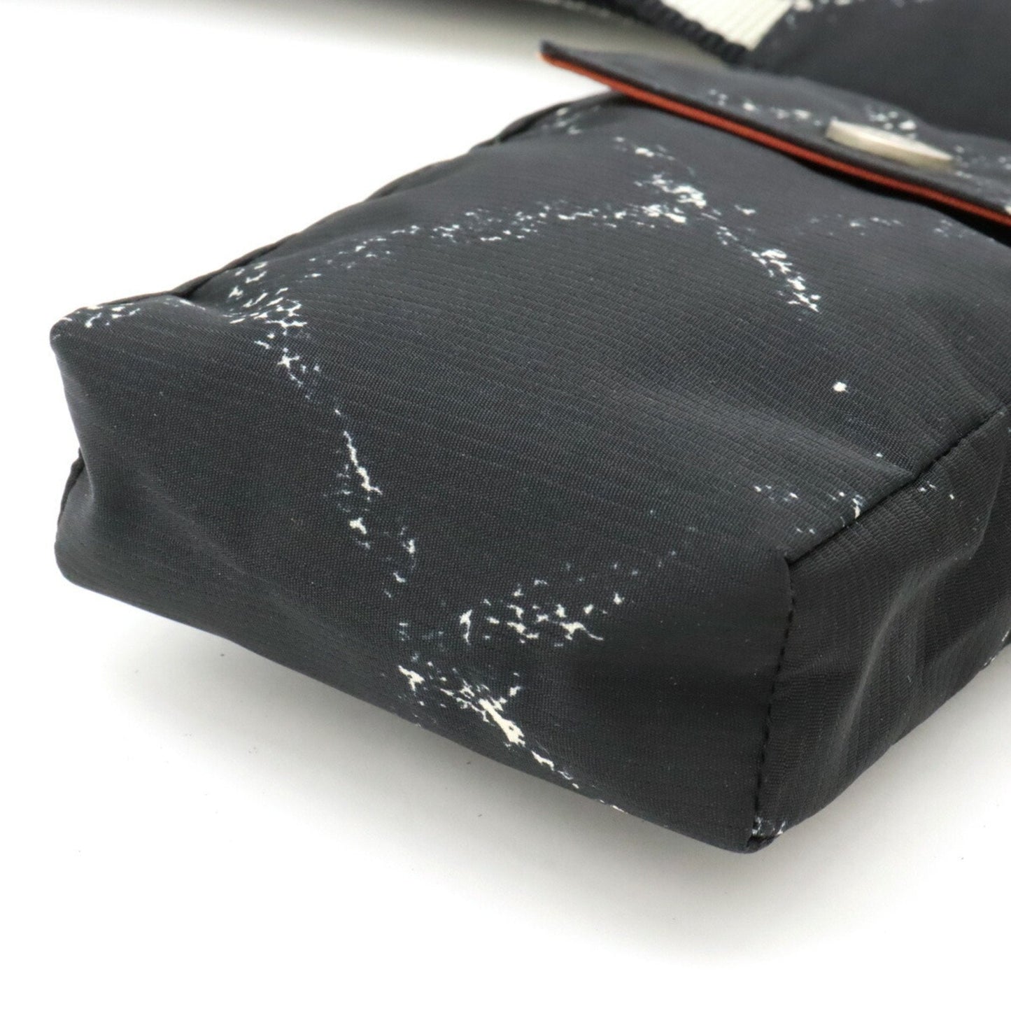 Chanel Black Red Color Nylon Fanny Pack Shoulder Bag Sling Bag ()