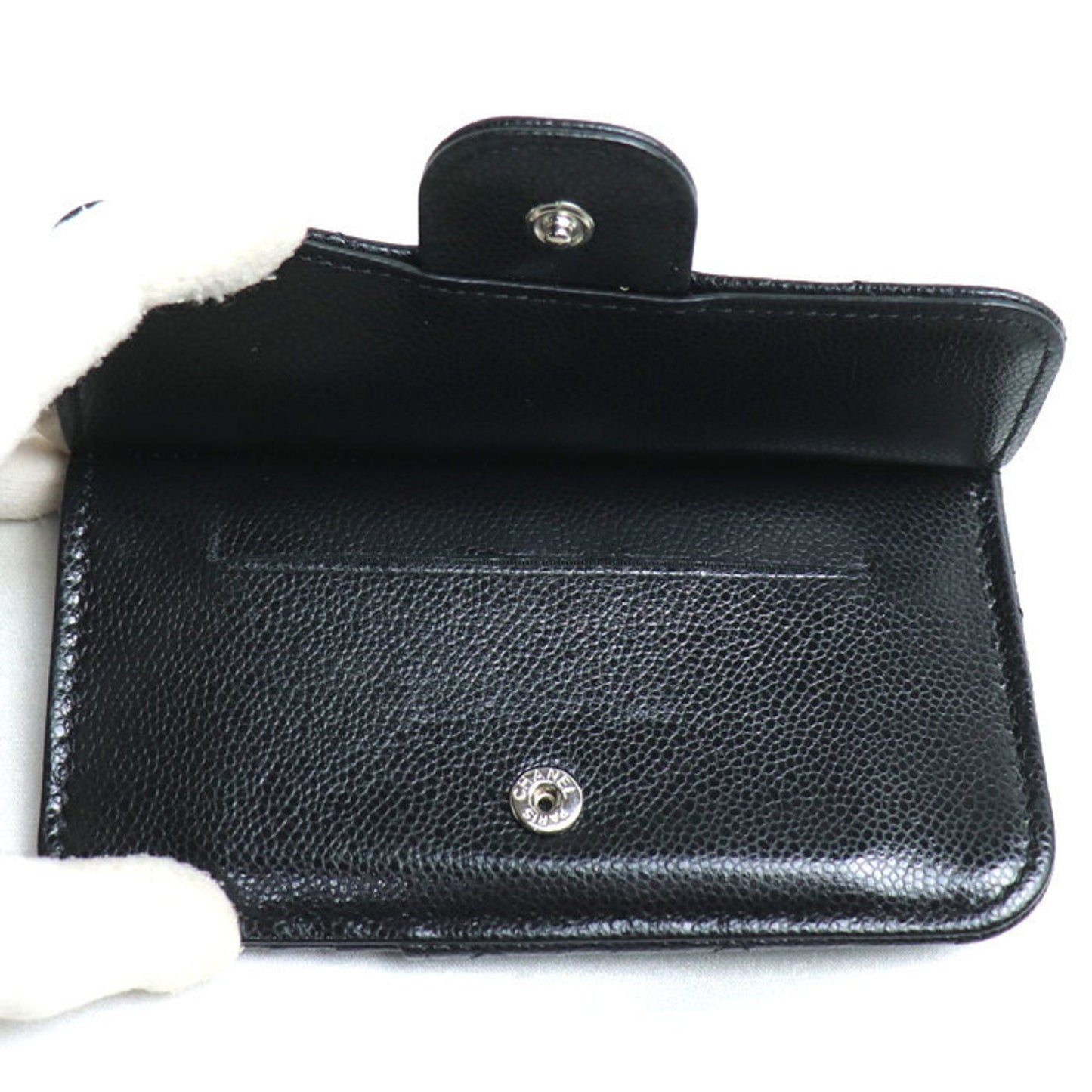 Chanel Black Grained Calfskin Coin Purse/Coin Case ()