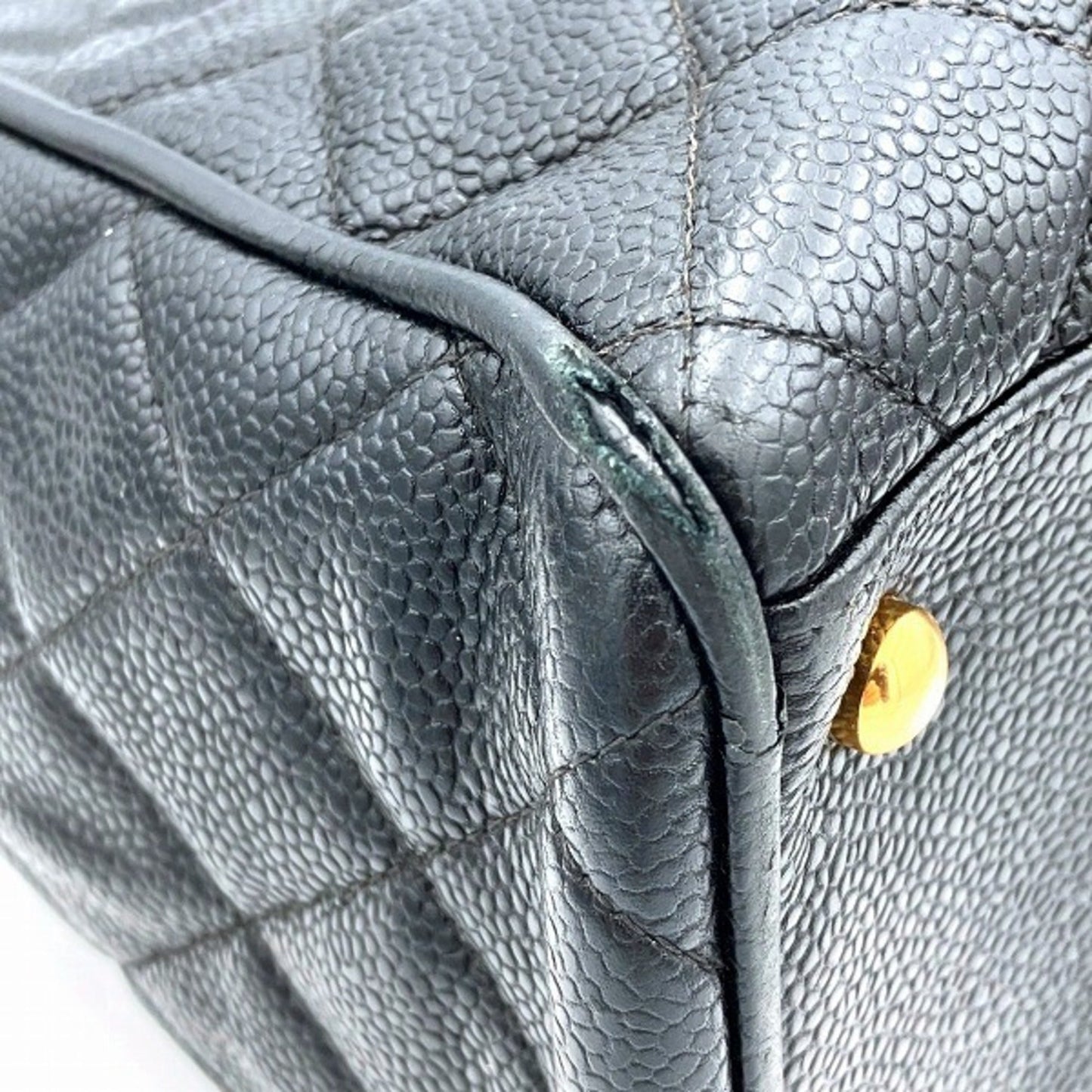 Chanel Black Grained Calfskin Boston Bag Handbag ()