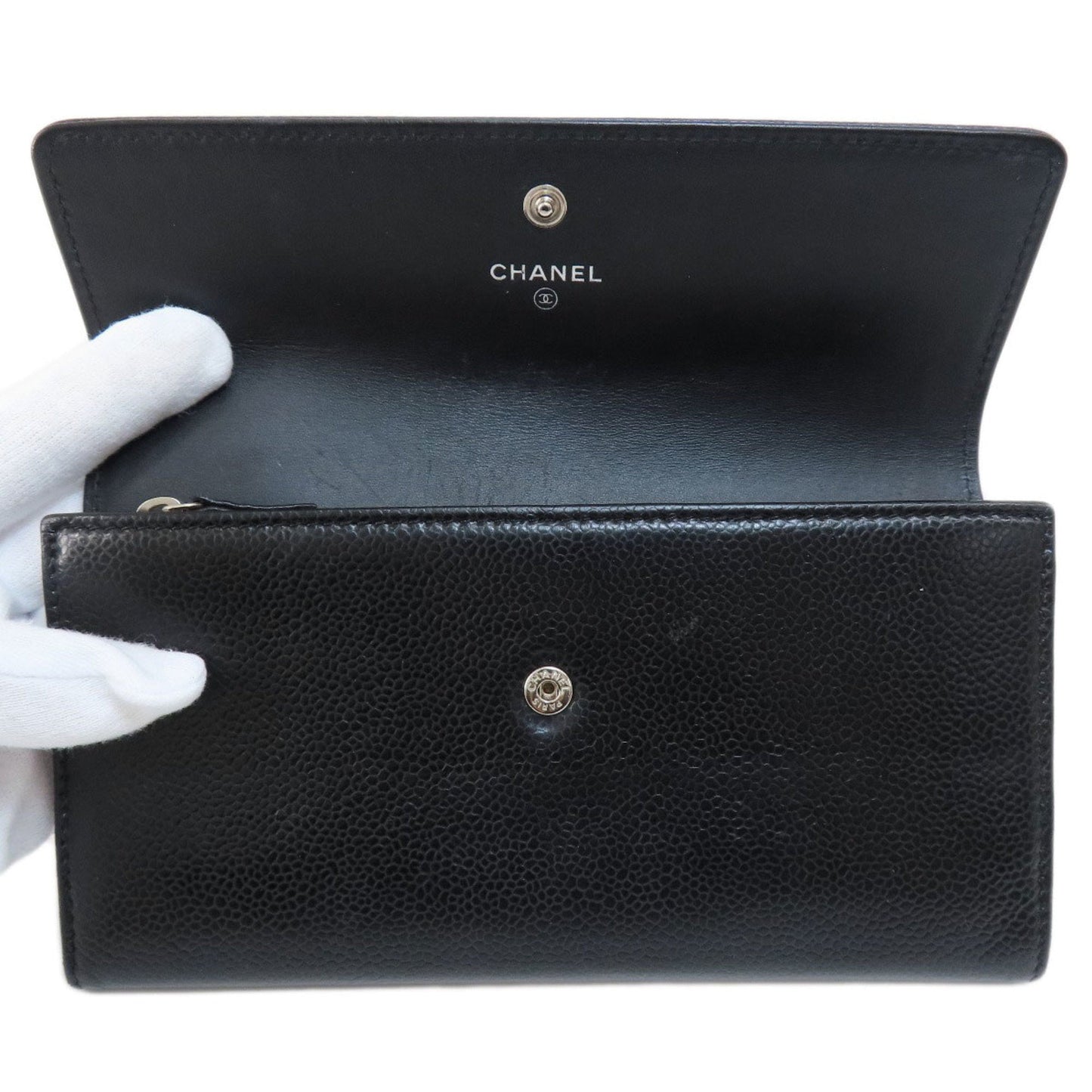 Chanel Black Grained Calfskin Coin Purse/Coin Case ()