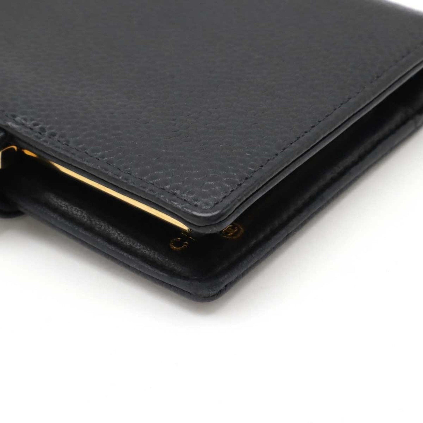 Chanel Black Grained Calfskin Wallet (Bi-Fold) ()