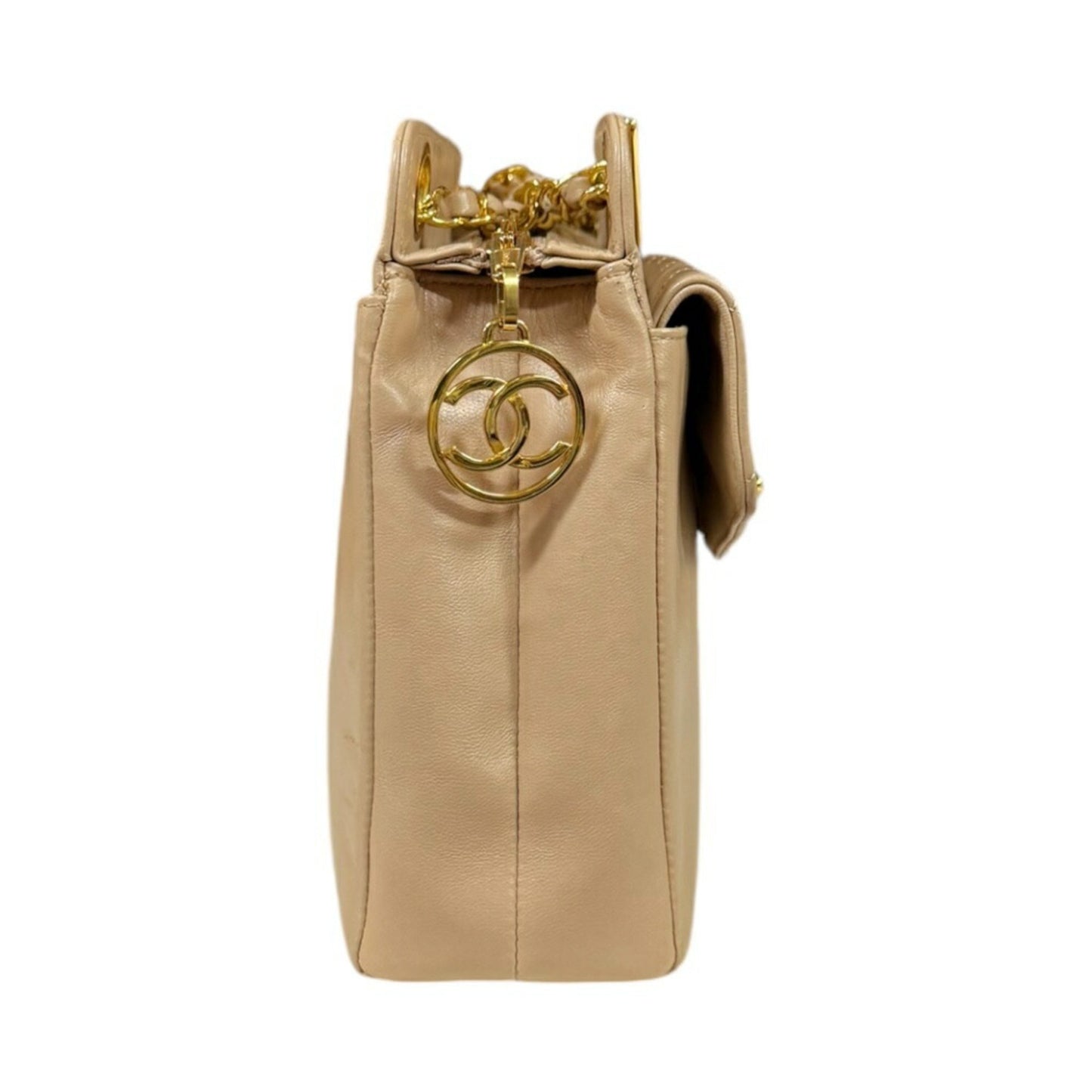 Chanel Beige Leather Shoulder Bag ()