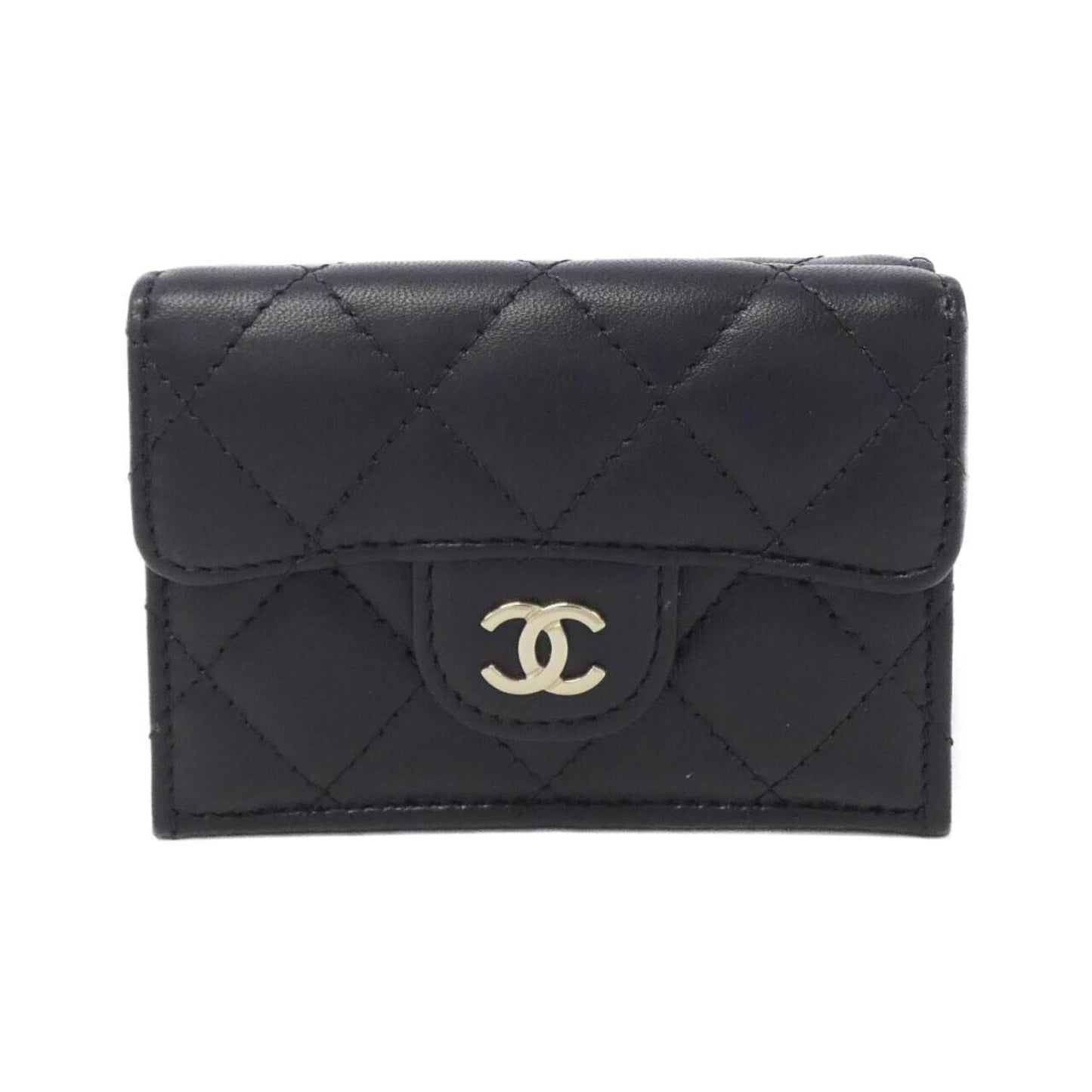 Chanel Black Bordeaux Leather Wallet (Bi-Fold) ()
