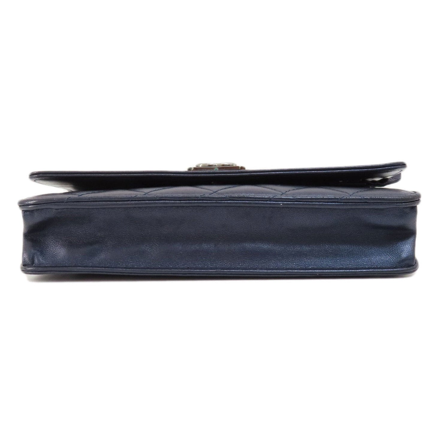 Chanel Navy Leather Chain/Shoulder Wallet ()