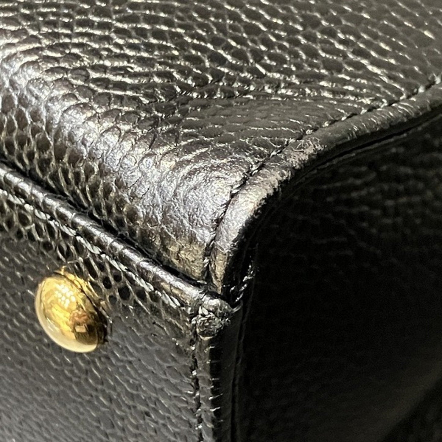 Chanel Black Grained Calfskin Handbag Tote Bag ()