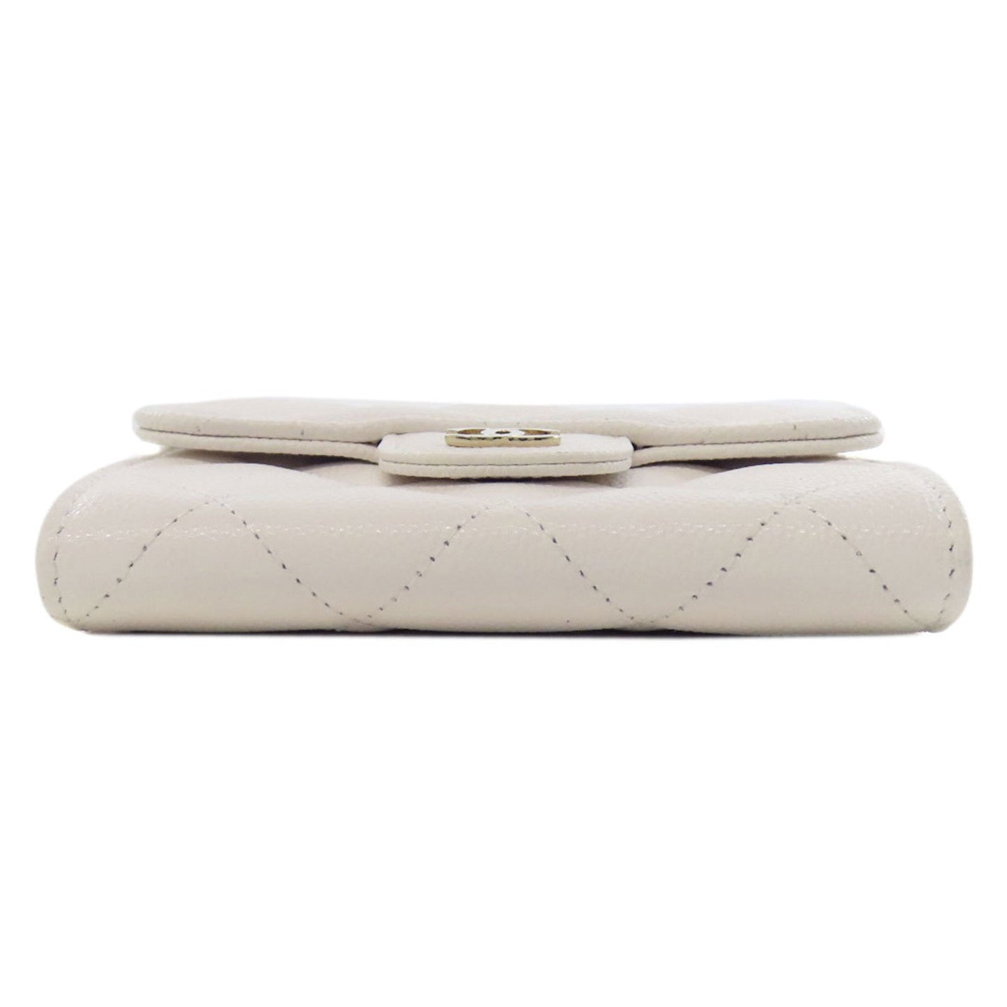 Chanel White Grained Calfskin Chain/Shoulder Wallet ()