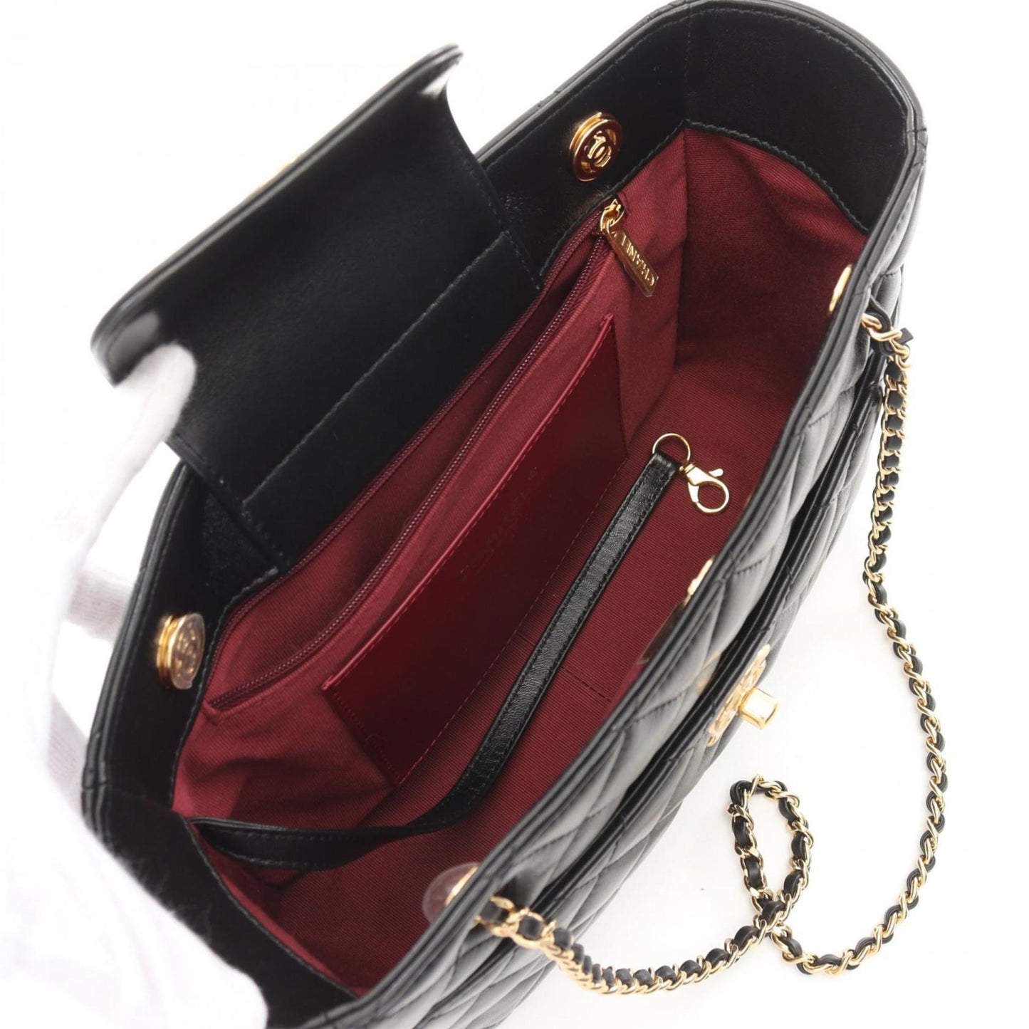 Chanel Black Leather Shopping Bag Tote Bag ()