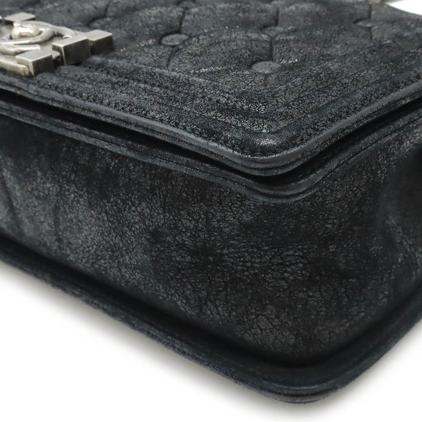 Chanel Black Suede Leather Shoulder Bag ()