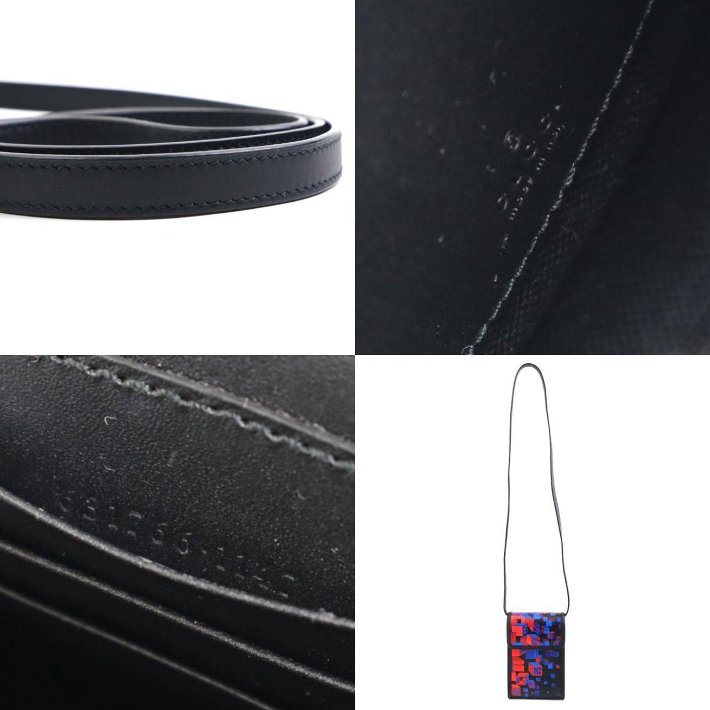 Gucci Black Blue Red Color Pvc Leather Pochette Shoulder Bag ()