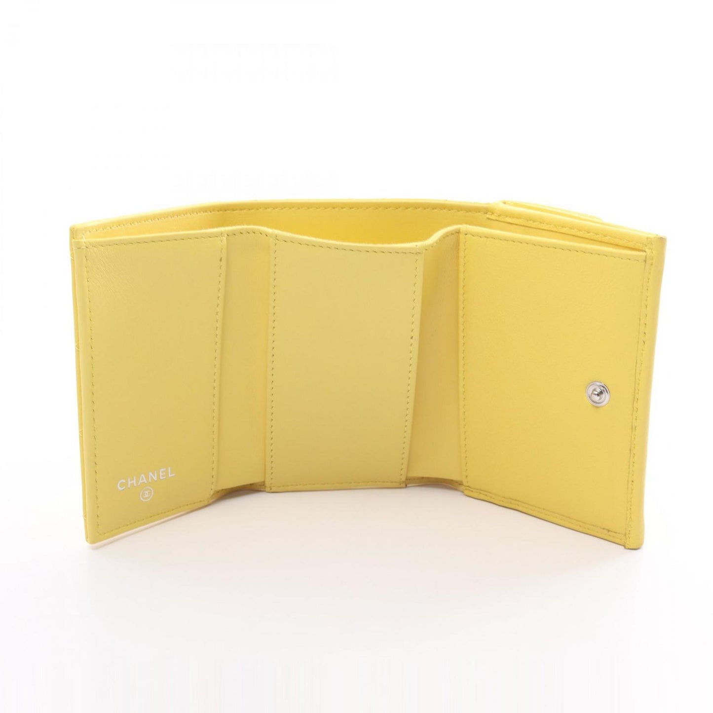 Chanel Yellow Leather Wallet (Tri-Fold) ()