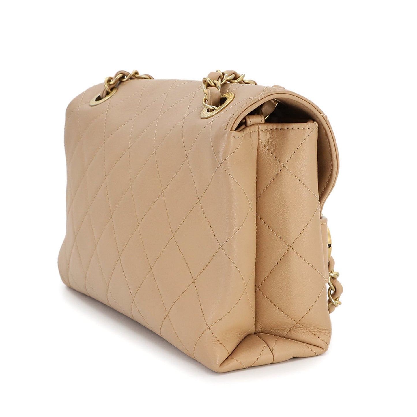 Chanel Beige Leather Shoulder Bag ()