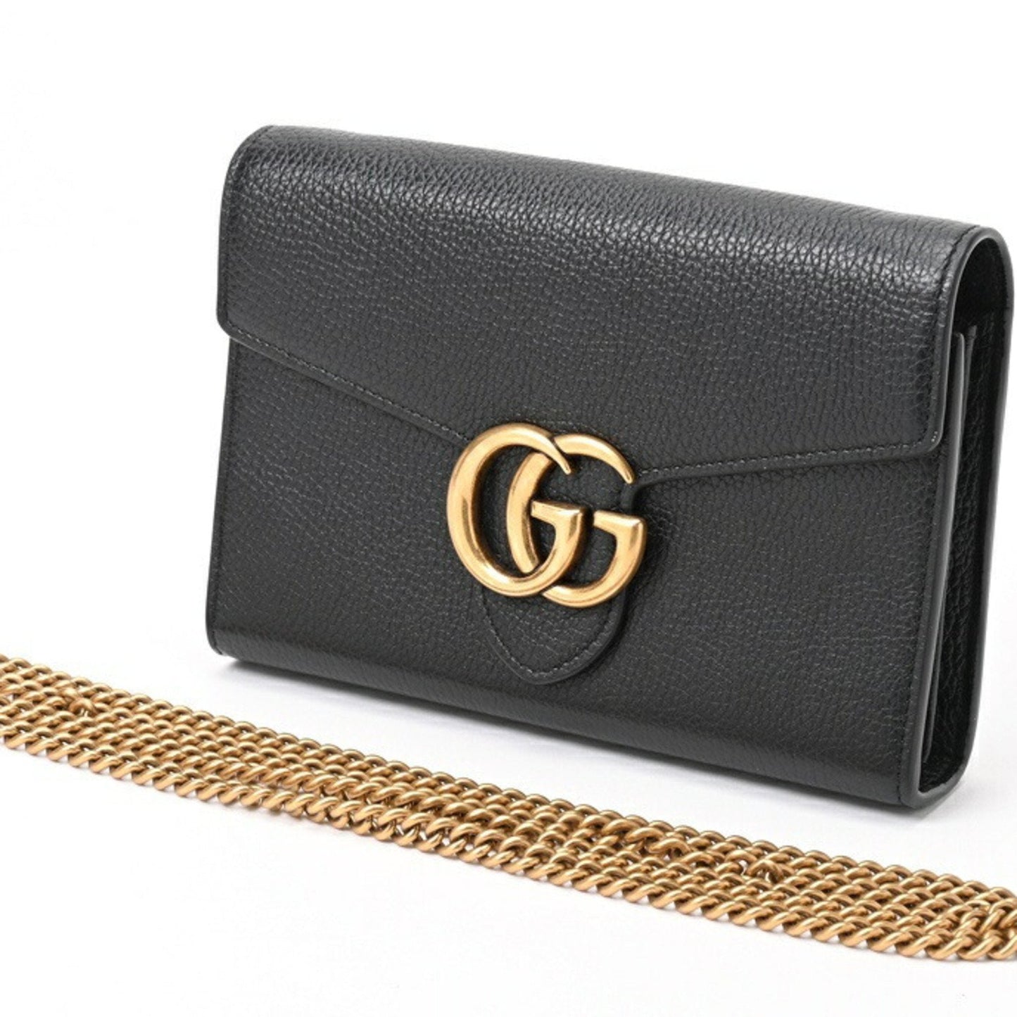 Gucci Black Leather Chain/Shoulder Wallet ()