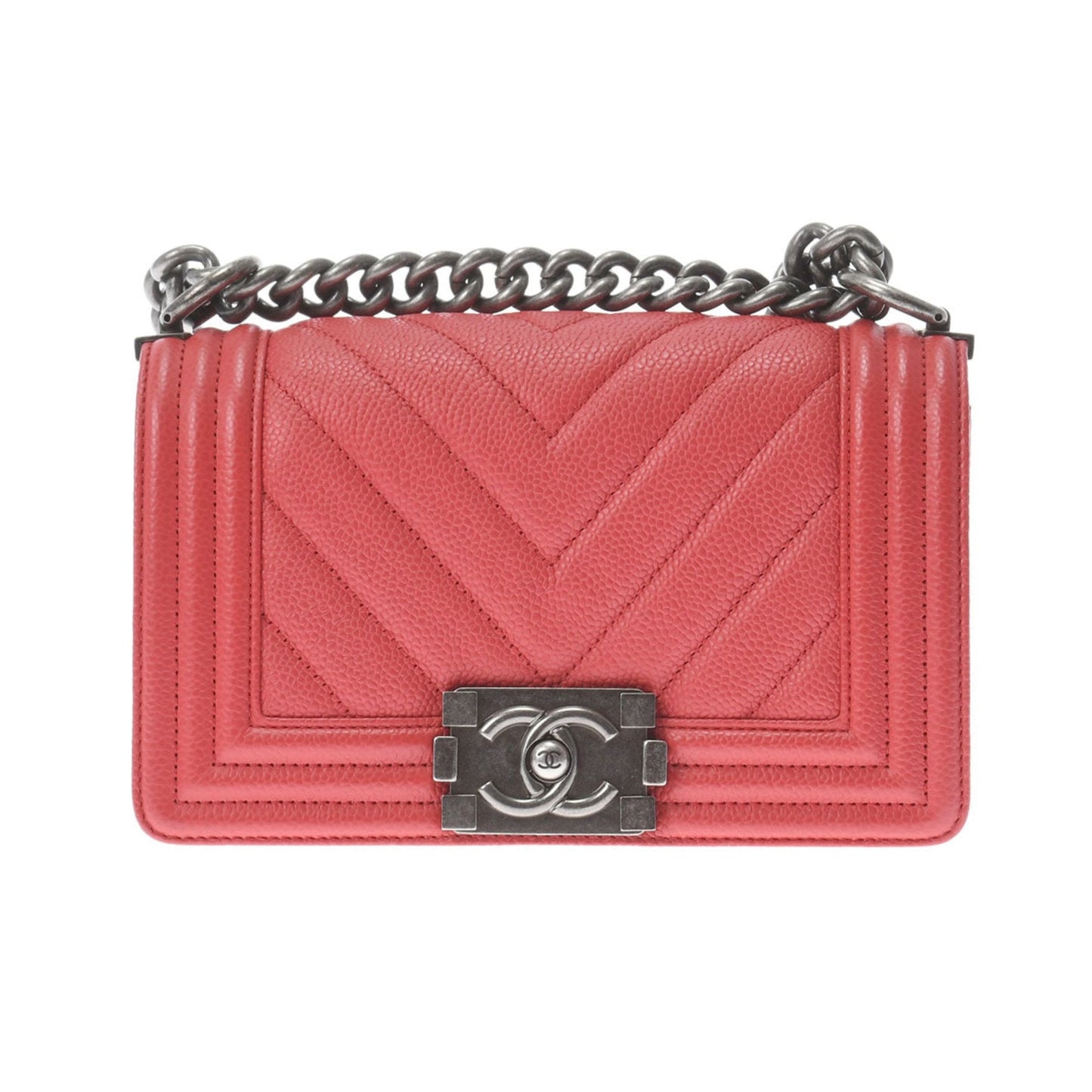 Chanel Red Color Caviar Leather Shoulder Bag ()