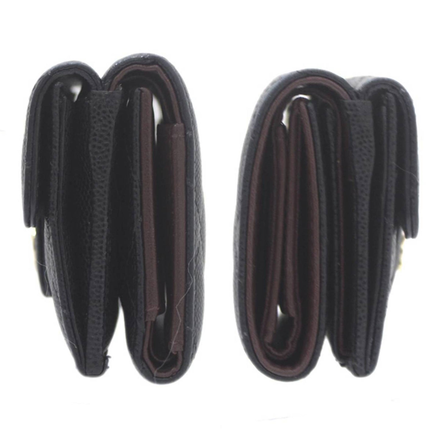 Chanel Black Grained Calfskin Wallet (Tri-Fold) ()