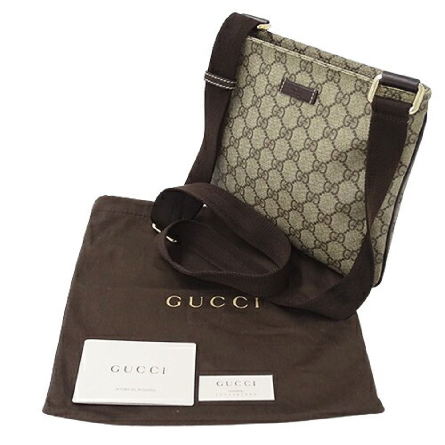 Gucci Beige Brown Gg Supreme Shoulder Bag ()