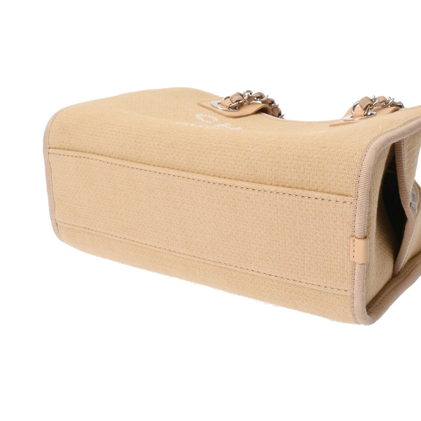 Chanel Beige Canvas Leather Tote Bag ()