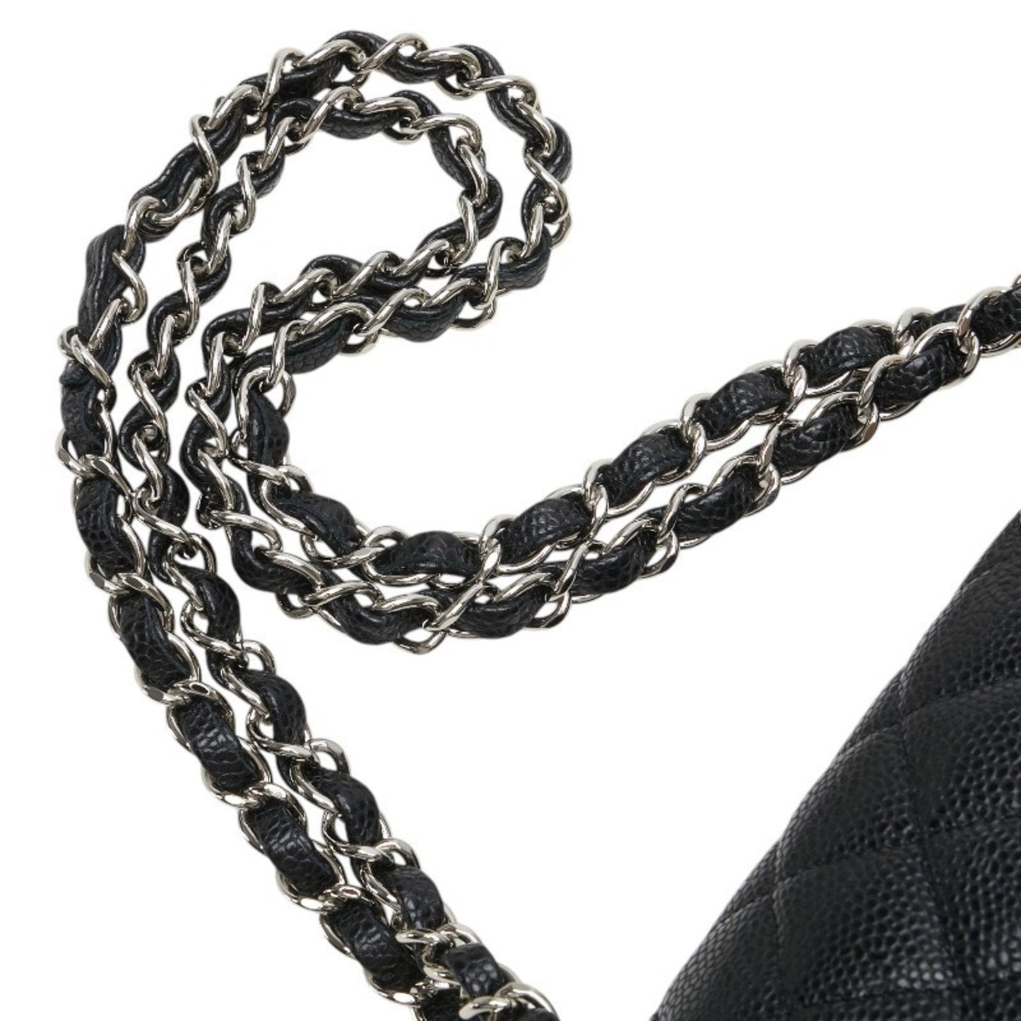 Chanel Black Grained Calfskin Shoulder Bag ()