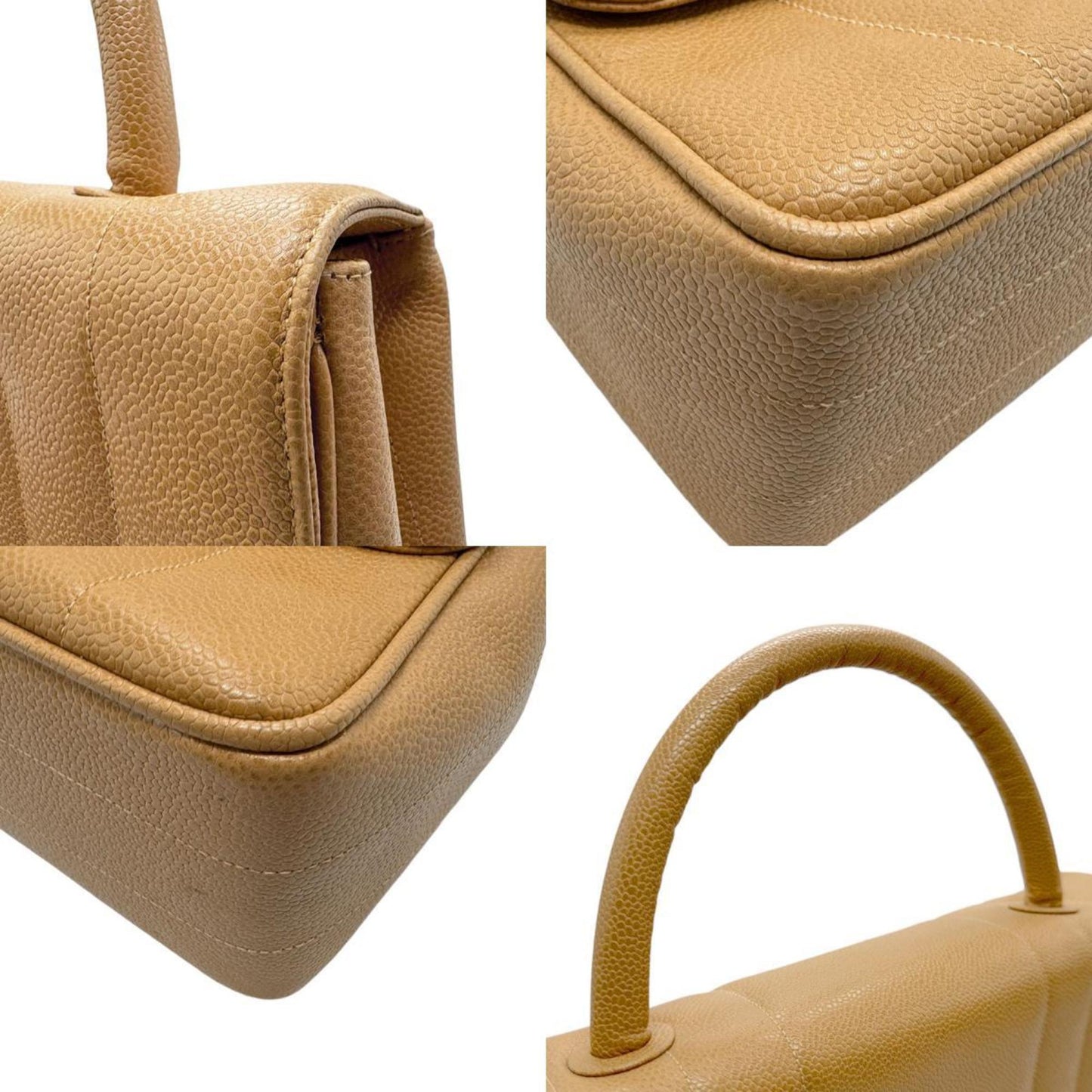 Chanel Beige Caviar Leather Handbag ()