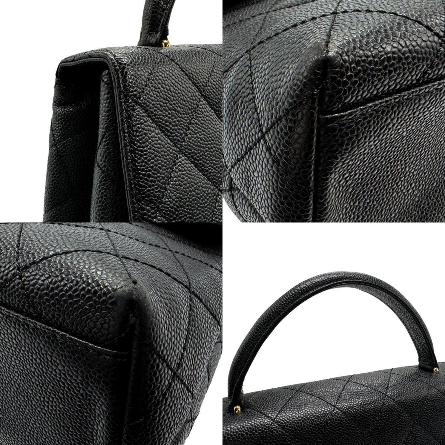 Chanel Black Caviar Leather Handbag ()