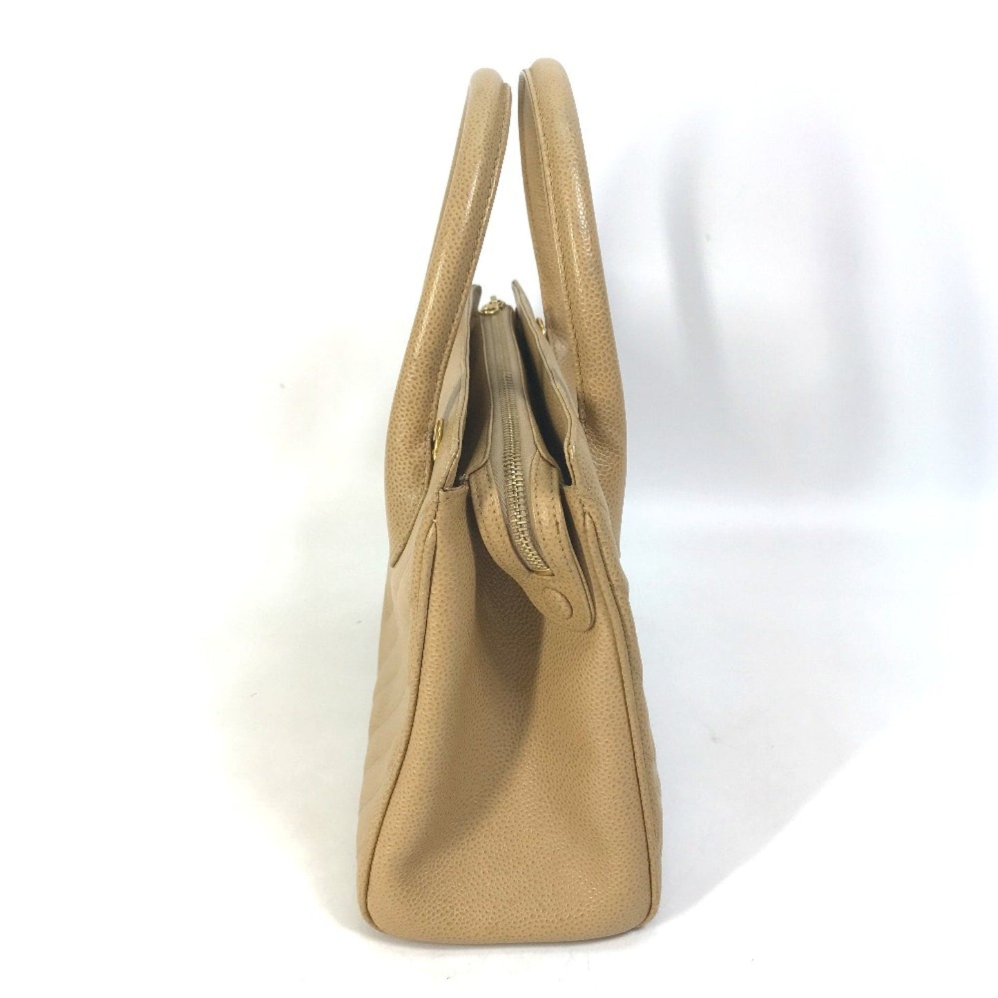 Chanel Beige Leather Handbag ()